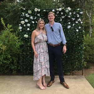 Misa Los Angeles Long Pink Floral Dress